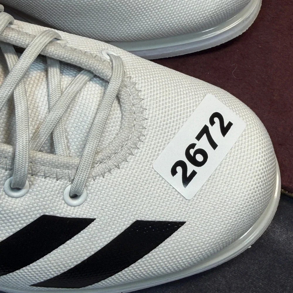 Adidas Powerlift 5 Mens White Athletic Weightlifting Shoes Size 8 Gym Training